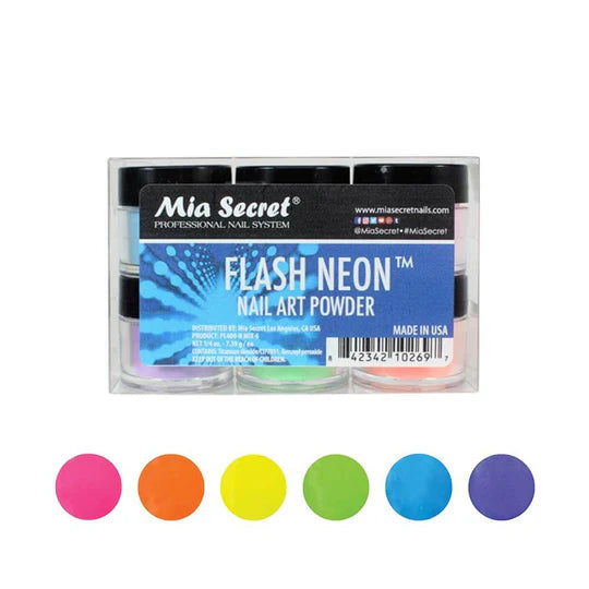 Mia Secret Flash Neon Nail Art Powder Collection (PL400-N-MIX-6)