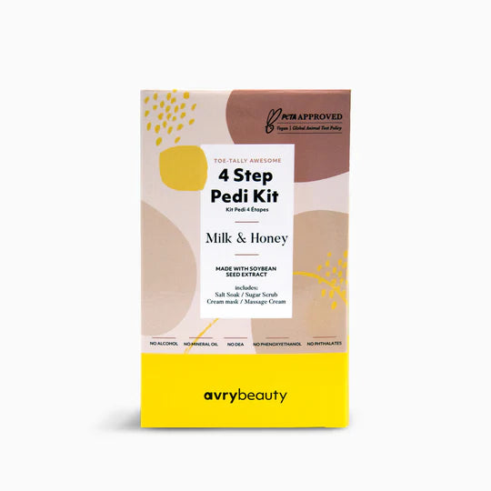 AVRYBEAUTY 4 Step Pedi Kit - Milk & Honey
