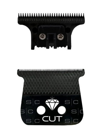 StyleCraft Diamond Cut Fixed Black Diamond DLC Hair Trimmer Blade with The One Cutter Set Replacement Blade
