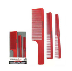 BaByliss Barberology Combs Set of 3  RED (BCOMBSET3)