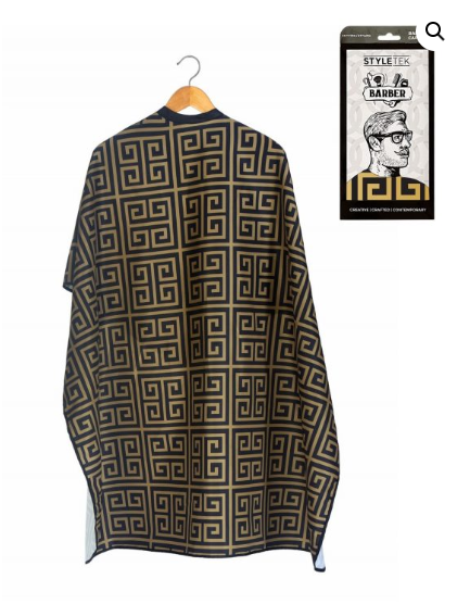 BLACK AND GOLD MILAN BARBER CAPE