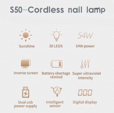 Cordless Rechargeable UV.LED Lamp S50