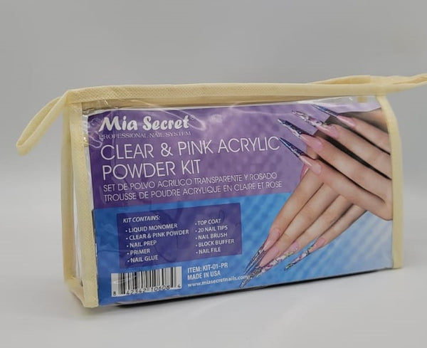 Mia Secret Clear & Pink Acrylic Powder Kit (KIT-01-PR)