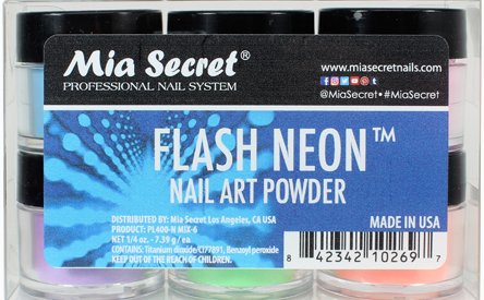Mia Secret Flash Neon Nail Art Powder Collection (PL400-N-MIX-6)