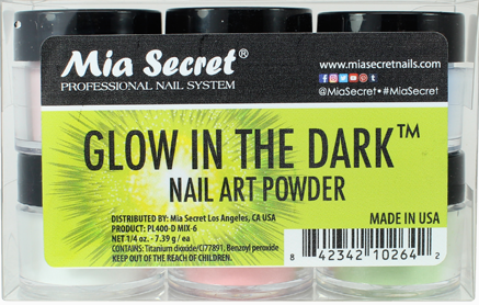Mia Secret Glow in the Dark Nail Art Powder Collection (PL400-D-MIX-6)