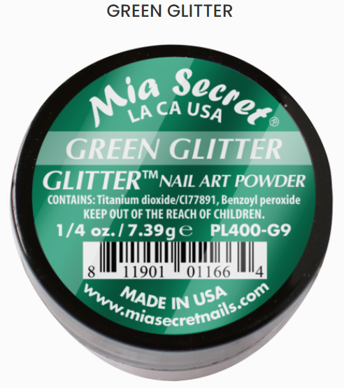 Mia Secret Green Glitter Nail Acrylic Powder (PL400-G9)