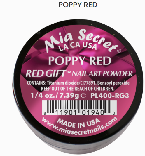 Mia Secret Poppy Red Red Gift Nail Art Powder (PL400-RG3)