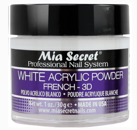 Mia Secret White Acrylic Powder French-3D 1oz (PL-440W)